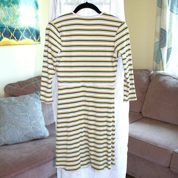 Alya Collection by Francesca's | Ribbed Striped Form Fitted Dress - Picture 2 of 5